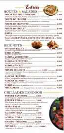 Menu ZAR RAJ - Entrées