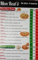 Menu Mon Rest'ô - Pizzas