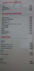 Menu Gelateria Verdi - Boissons et vins