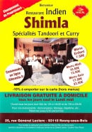 Menu Shimla - Carte et menu Shimla Rosny Sous Bois