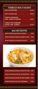 Menu Wok dragon - Les formules et phô