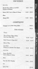 Menu Kessari Inde - Les vins blancs, rose et champagnes