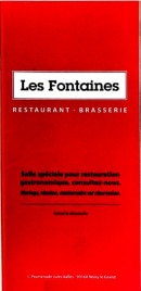 Carte et menu Brasserie Les Fontaines, Noisy le Grand