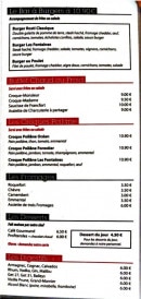 Carte et menu de Brasserie Les Fontaines à Noisy le Grand — Les burgers, fromages, ...