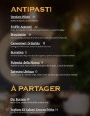 Carte et menu de Graziella à Noisy le Grand — Les entrées