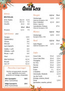 Menu Quesa Loca - Les bières, spiritueux et vins,...