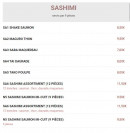 Carte et menu de New Toma Sushi à Bagnolet — Sashimi