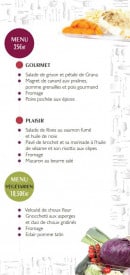 Menu Ateliers gourmands - Le menu 25€ et le menu végétarien