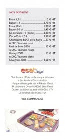 Menu Ateliers gourmands - Les boissons
