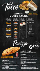 Menu L'Atelier des pizzas - Les tacos et panizza