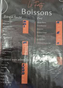 Menu Le Forty - Les boissons