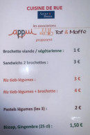 Menu Taf Et Maffe - Des brochettes, sandwichs et pastels légumes, ...