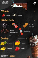 Menu Le Labo - Les milkshakes et smoothies