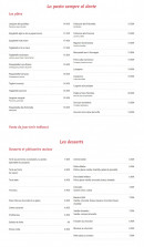 Carte et menu de Pizzeria Ritorante Luna Rossa à Romainville — Les pates et desserts