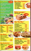 Menu Royal Pizza - salades, plats, lasagnes, tex-mex, burgers, sandwiches, nems, paninis