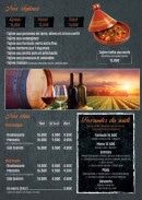 Menu La Couscoussière - Les tajines, vins et formules