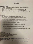 Carte et menu de Le jour, in the mood of... à Les Lilas — Un exemple de menu