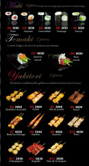 Menu Lilas Exquis - Les temakis, yakitoris