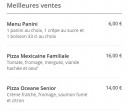 Menu Pizza News - meilleur vente