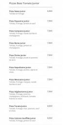 Menu Pizza News - Pizzas base tomate junior