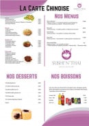 Menu Sushi'n'Thai - La carte chinoise