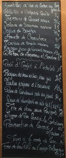 Carte et menu de Au bouchon gourmand à Tremblay en France — Exemple de menu du jour