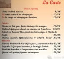 Carte et menu de Auberge du Tourlourou à Tremblay en France — Les apéritifs, les entrées et poissons