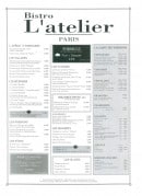Carte et menu de Bistro l'Atelier à Tremblay en France — les apéros, formule...