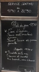Carte et menu de Bistro l'Atelier à Tremblay en France — Un exemple de menu du jour