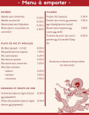 Menu La Maison du Bonheur - Menu à emporter