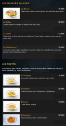 Carte et menu de La Renaissance à Tremblay en France — Les salades et pates