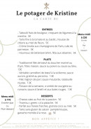 Carte et menu de Le Potager De Kristine à Tremblay en France — La carte
