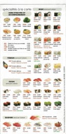Carte et menu de Nouveau Tokyo à Tremblay en France — Les makis, temakis, sushis