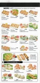 Carte et menu de Nouveau Tokyo à Tremblay en France — Le menu midi