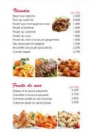 Carte et menu de Délices d'Aubervilliers à Aubervilliers — Les viandes et fruits de mer