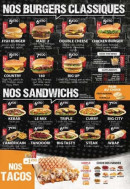 Menu Mister King - Burgers classiques, sandwiches et tacos