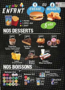 Menu Mister King - Menu enfant, desserts et boissons