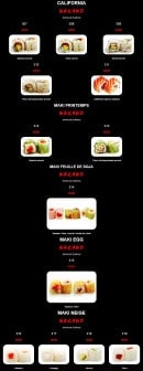 Menu Nagano - Californie et maki