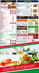 Menu Koss Pizza - Pizzas, burgers, paninis,...