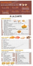 Menu Wasabi - Les menus midi, les entrées, les sushis...