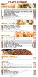 Menu Wasabi - Les plats chinois