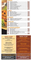 Menu Wasabi - Les plats chinois suite et les menus