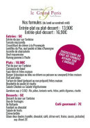 Menu Le Grand Paris - Les entrées, plats et desserts,...