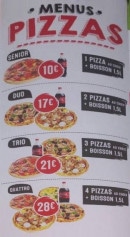 Menu Ô ziano - Les menus pizzas