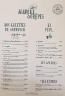 Menu Marché Ô Crêpes - Galettes de sarrasin, extras, salades,....