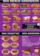 Menu Chez Cihan - Les menus sandwiches, assiettes et boissons 
