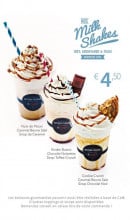 Menu Bagel Chef - milk shakes...