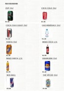Menu pizza pronto - les boissons