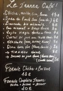 Menu Inanna Café - Un extrait de menu