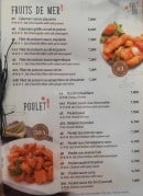 Menu La Grande muraille de Pékin - Les fruits de mer suite et poulet